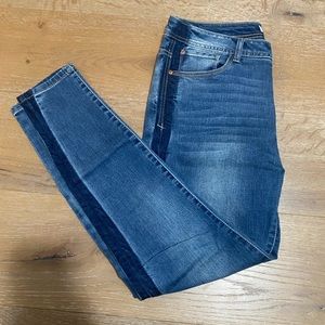 Blue Kenzie Skinny Jeans with Side Detail